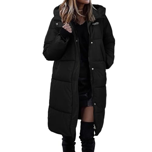 Briskorry Wintermantel Damen Winter Jacken Lang Warm Daunenmantel mit Kapuze Elegant Winterjacke Langer Steppmantel Elegant Steppjacke Outdoor Mantel Oversized von Briskorry