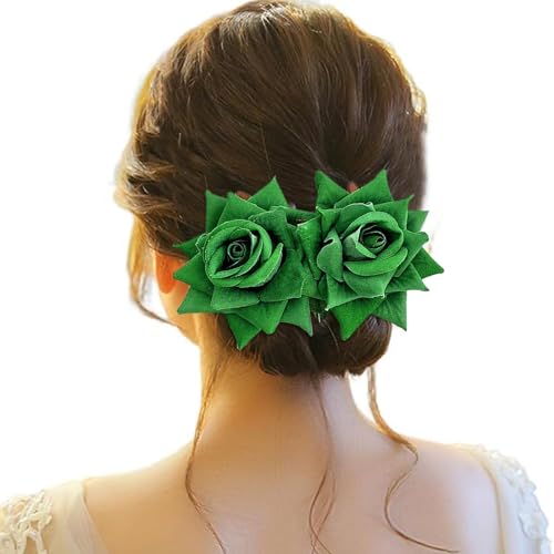 Haarspange Damen Blume, Haarspange Damen Hochzeit, Haarclip Blumen Mehrfarbig Rosen Haarnadeln Haarschmuck Haarklammer für Mädchen Frauen Party Strand Hochzeit Make up von Briskorry