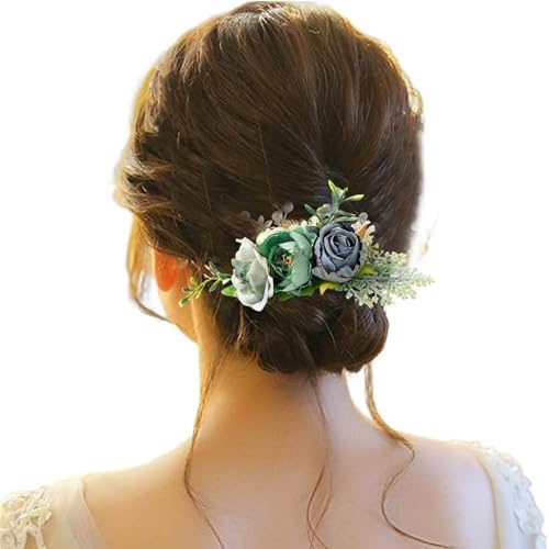 Haarspange Damen Blume, Haarspange Hochzeit Blumen, Haarspangen Haarclip Rot Brosche Haarschmuck Haarnadeln Haarklammer für Party Hochzeit Halloween Karneval Maskerade Make up von Briskorry