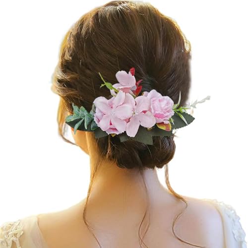 Haarspange Damen Blume, Haarspange Hochzeit Blumen, Haarspangen Haarclip Rot Brosche Haarschmuck Haarnadeln Haarklammer für Party Hochzeit Halloween Karneval Maskerade Make up von Briskorry