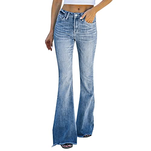 High Waist Fashion Distressed Casual Damen 90er Flare High Rise Jeans Jeans Hose Tumbler Kleidung Teenager von Briskorry
