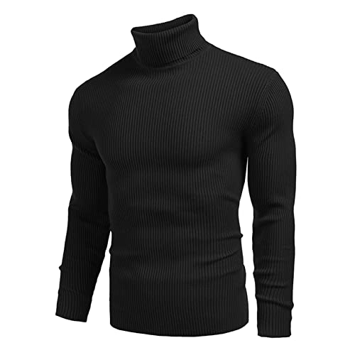 Rollkragenpullover Herren Langarm Rollkragenshirt Rollkragen Pullover Warm Langarmshirt Bequeme Longpullover Einfach Strickpullover Atmungsaktiv Sweater Winddicht Blusenshirt Stretch Pulli Shirt von Briskorry