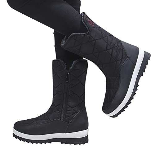 Schneestiefel Damen Wasserdicht Gefüttert,rutschfest Plateau Boots warme Winter Stiefel Plattform Schlupfstiefel Bequeme Atmungsaktive Schneeboots Freizeit Winterboots Thermostiefel von Briskorry