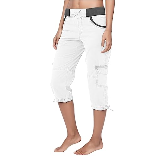 Shorts Damen Sommer Cargohose Kurze Bermuda Shorts High Waist Leichte Cargo Shorts Wanderhose Outdoor Sportshort Freizeithose mit Mehrfach-Taschen von Briskorry