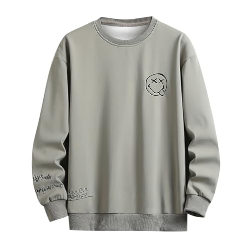 Sweatshirt Herren Ohne Kapuze Elegant Langarm Pullover Fitness Training Sport Style Sweatshirt Freizeit Winterpullover Preppy Pullover Für Fitness Lauf Joggen von Briskorry