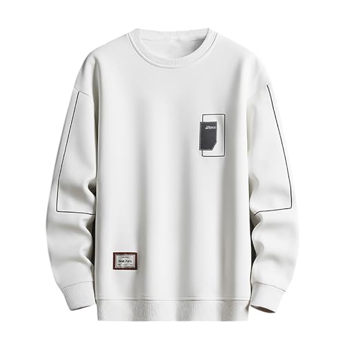 Sweatshirt Herren Ohne Kapuze Long Sleeve Baggy Fall Pullover Fitness Training Sport Style Sweatshirt Y2k Cartoon Weich Passform Ohne Kapuze Tunika Tops Für Straßenfotografie, Strand, Party von Briskorry