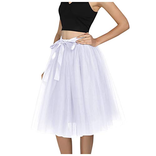 Tüllrock Damen Lang Fasching Bunte Tutu Unterrock Midi Retro 50er Rockabilly Rock Hohe Taille Tutu Rock Petticoat Clubrock Ballett Tuturock Tütü Reifrock Tüll Underskirt Fasching Karneval Kostüm von Briskorry