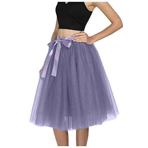 Tüllrock Lang Damen Karneval Kostüm Faschingskostüme 50er Ballettrock Multi-Schichten Petticoat Tanzkleid Unterrock Tutu Röcke Kleid Rockabilly Partyrock Clubrock Unterrock Puffy Tüllrock von Briskorry