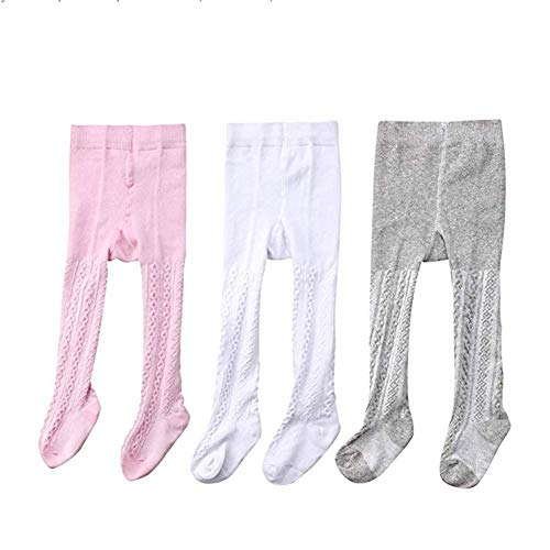 BriskyM Baby-Mädchen Strumpfhose 3 Paar Set Kleinkind Kinder Kleidung Kintting Strümpfe Kinder Strumpfhosen (3 Paar Set, 0-6 Monate) von BriskyM