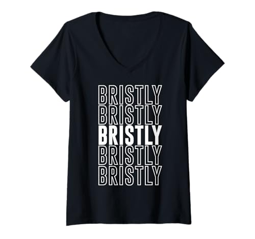 Damen Borstig T-Shirt mit V-Ausschnitt Damen Borstig T-Shirt mit V-Ausschnitt von Bristly Apparel