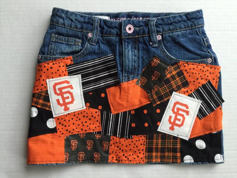 San Francisco Giants Benutzerdefinierte Damen Frauen Denim Patch Jeansrock Alle Größen von BritchesNBows