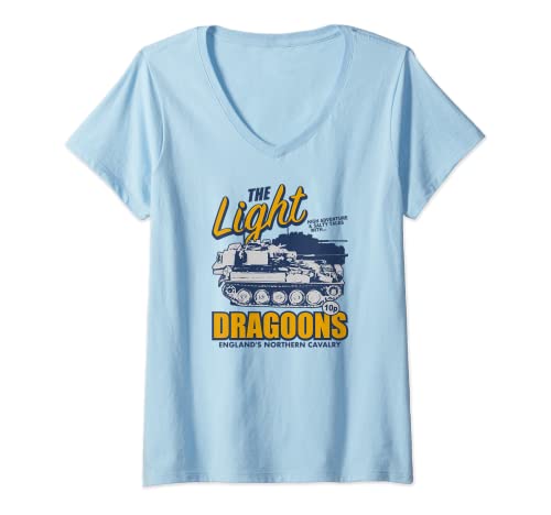 Damen Die leichten Dragoner T-Shirt mit V-Ausschnitt Damen Die leichten Dragoner T-Shirt mit V-Ausschnitt von British Army Regiments & British Cavalry Gifts