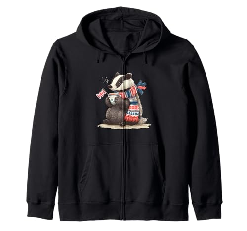 Cooles Britisches Dachs-Kostüm für Erwachsene und Kinder Kapuzenjacke Cooles Britisches Dachs-Kostüm für Erwachsene und Kinder Kapuzenjacke von British Badger Outfit