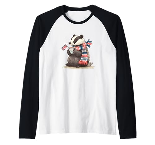 Cooles Britisches Dachs-Kostüm für Erwachsene und Kinder Raglan von British Badger Outfit
