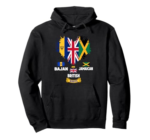 Bajan British & Jamaican Flag Outfit Idee für Kinder Heritage Pullover Hoodie von British Bajan Jamaican Roots Themed Idea For Women