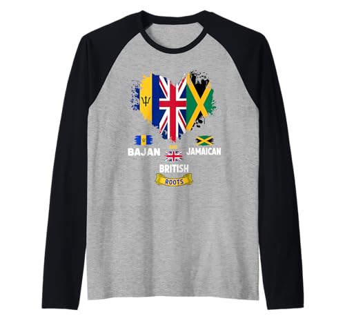 Bajan British & Jamaican Flag Outfit Idee für Kinder Heritage Raglan von British Bajan Jamaican Roots Themed Idea For Women