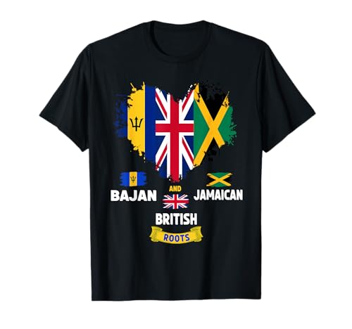 Bajan British & Jamaican Flag Outfit Idee für Kinder Heritage T-Shirt von British Bajan Jamaican Roots Themed Idea For Women