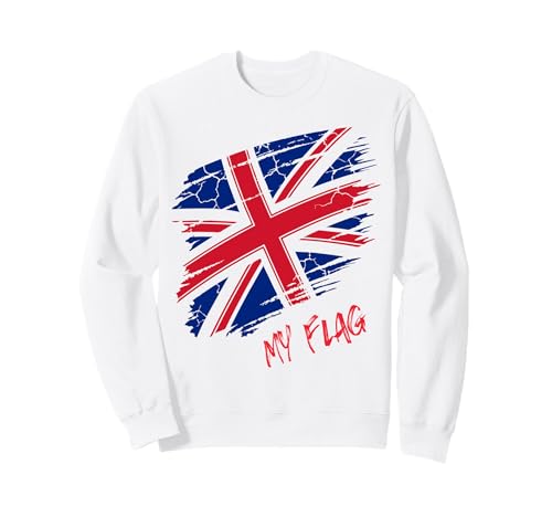 Britische Union Jack-Flagge, Großbritannien, London, Mädchen, Damen, Jungen, Herren Sweatshirt von British Families Proud to be English Welsh UK Flag