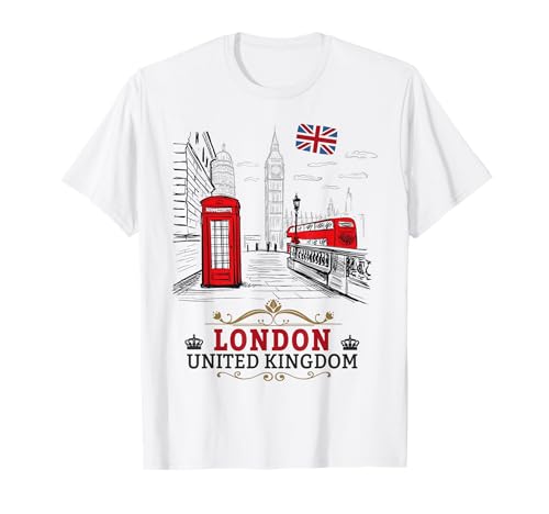 Londoner Souvenir-Idee für Kinder und englische britische Erinnerungsstücke T-Shirt von British Flags & England Souvenirs Kids Outfit Idea