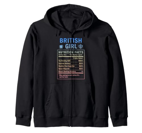 Lustiges Britisches Mädchen, stolze Frauen mit britischen Wurzeln Kapuzenjacke von British Humor Gifts for UK Women Girls