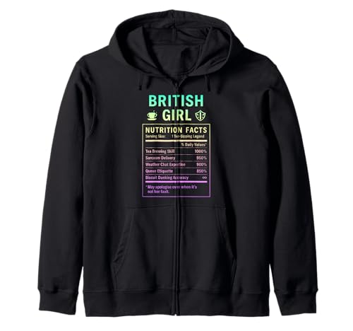 Lustiges Britisches Mädchen, stolze Frauen mit britischen Wurzeln Kapuzenjacke Lustiges Britisches Mädchen, stolze Frauen mit britischen Wurzeln Kapuzenjacke von British Humor Gifts for UK Women Girls