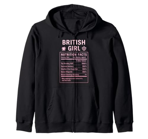 Lustiges Britisches Mädchen, stolze Frauen mit britischen Wurzeln Kapuzenjacke Lustiges Britisches Mädchen, stolze Frauen mit britischen Wurzeln Kapuzenjacke von British Humor Gifts for UK Women Girls