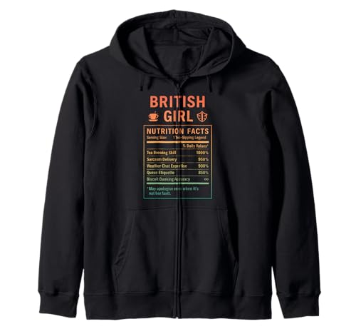 Lustiges Britisches Mädchen, stolze Frauen mit britischen Wurzeln Kapuzenjacke Lustiges Britisches Mädchen, stolze Frauen mit britischen Wurzeln Kapuzenjacke von British Humor Gifts for UK Women Girls
