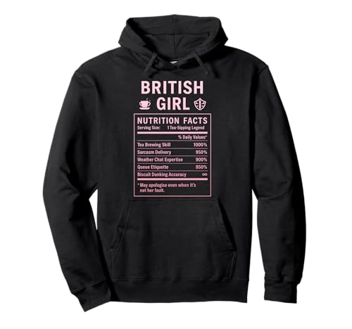 Lustiges Britisches Mädchen, stolze Frauen mit britischen Wurzeln Pullover Hoodie Lustiges Britisches Mädchen, stolze Frauen mit britischen Wurzeln Pullover Hoodie von British Humor Gifts for UK Women Girls