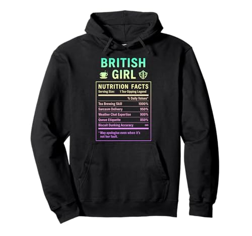 Lustiges Britisches Mädchen, stolze Frauen mit britischen Wurzeln Pullover Hoodie Lustiges Britisches Mädchen, stolze Frauen mit britischen Wurzeln Pullover Hoodie von British Humor Gifts for UK Women Girls