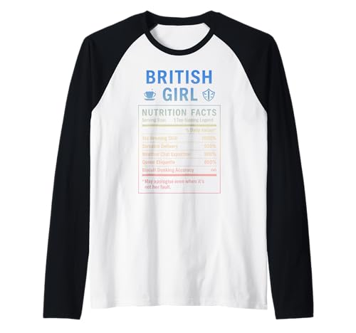 Lustiges Britisches Mädchen, stolze Frauen mit britischen Wurzeln Raglan Lustiges Britisches Mädchen, stolze Frauen mit britischen Wurzeln Raglan von British Humor Gifts for UK Women Girls