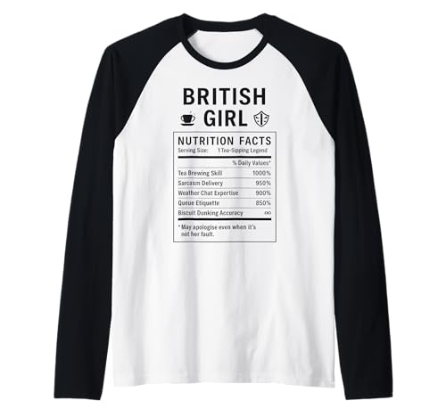 Lustiges Britisches Mädchen, stolze Frauen mit britischen Wurzeln Raglan Lustiges Britisches Mädchen, stolze Frauen mit britischen Wurzeln Raglan von British Humor Gifts for UK Women Girls