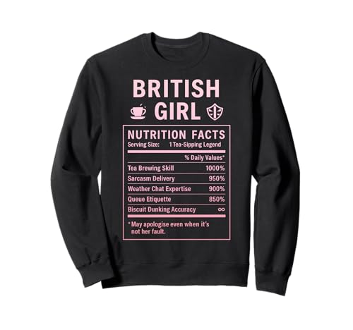 Lustiges Britisches Mädchen, stolze Frauen mit britischen Wurzeln Sweatshirt Lustiges Britisches Mädchen, stolze Frauen mit britischen Wurzeln Sweatshirt von British Humor Gifts for UK Women Girls