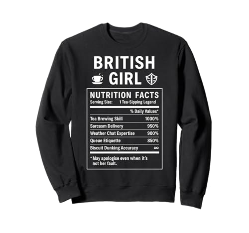 Lustiges Britisches Mädchen, stolze Frauen mit britischen Wurzeln Sweatshirt Lustiges Britisches Mädchen, stolze Frauen mit britischen Wurzeln Sweatshirt von British Humor Gifts for UK Women Girls