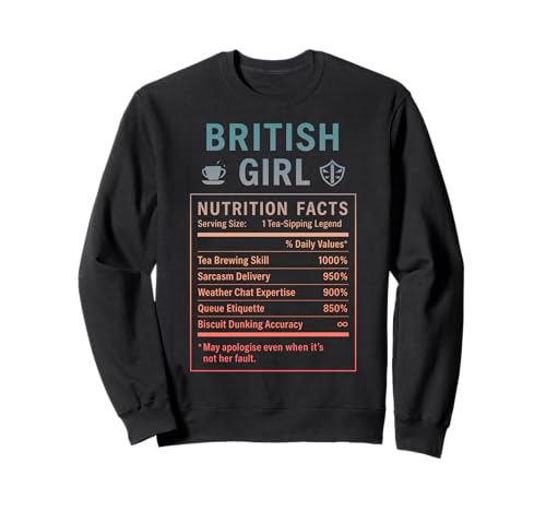 Lustiges Britisches Mädchen, stolze Frauen mit britischen Wurzeln Sweatshirt Lustiges Britisches Mädchen, stolze Frauen mit britischen Wurzeln Sweatshirt von British Humor Gifts for UK Women Girls