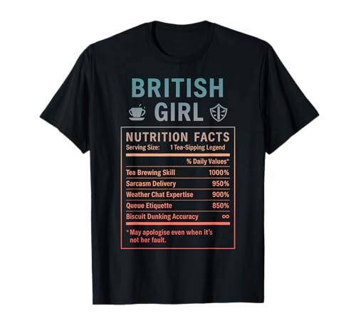 Lustiges Britisches Mädchen, stolze Frauen mit britischen Wurzeln T-Shirt Lustiges Britisches Mädchen, stolze Frauen mit britischen Wurzeln T-Shirt von British Humor Gifts for UK Women Girls