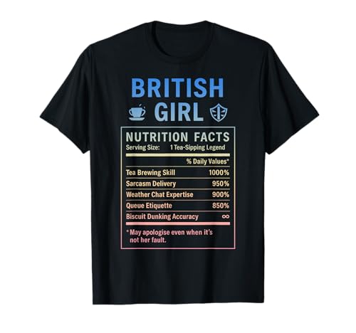 Lustiges Britisches Mädchen, stolze Frauen mit britischen Wurzeln T-Shirt Lustiges Britisches Mädchen, stolze Frauen mit britischen Wurzeln T-Shirt von British Humor Gifts for UK Women Girls