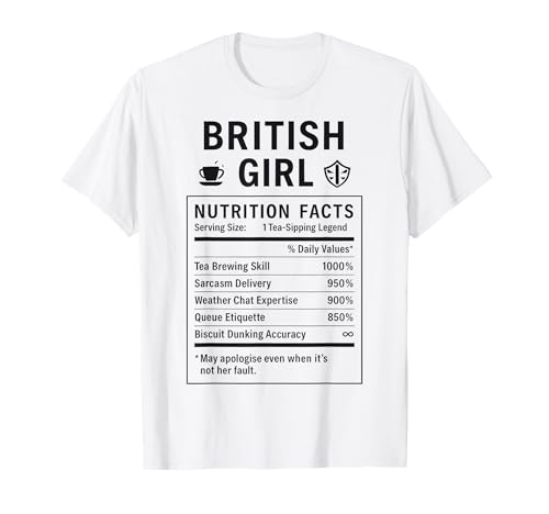 Lustiges Britisches Mädchen, stolze Frauen mit britischen Wurzeln T-Shirt Lustiges Britisches Mädchen, stolze Frauen mit britischen Wurzeln T-Shirt von British Humor Gifts for UK Women Girls