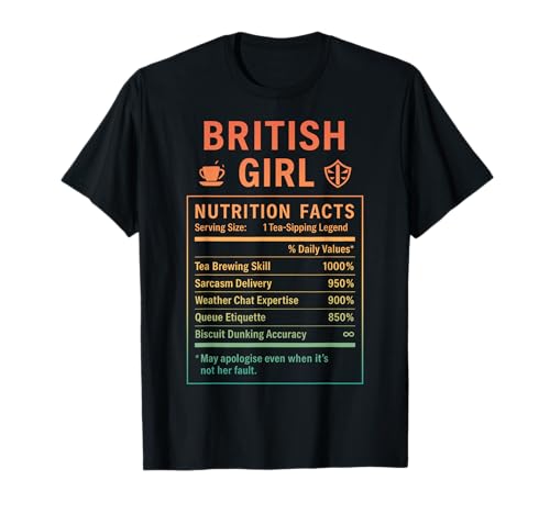 Lustiges Britisches Mädchen, stolze Frauen mit britischen Wurzeln T-Shirt Lustiges Britisches Mädchen, stolze Frauen mit britischen Wurzeln T-Shirt von British Humor Gifts for UK Women Girls