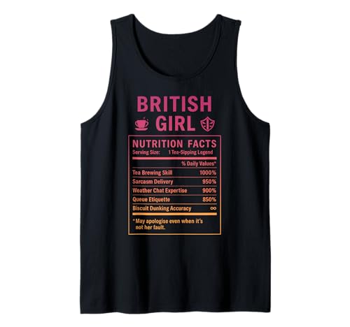 Lustiges Britisches Mädchen, stolze Frauen mit britischen Wurzeln Tank Top Lustiges Britisches Mädchen, stolze Frauen mit britischen Wurzeln Tank Top von British Humor Gifts for UK Women Girls