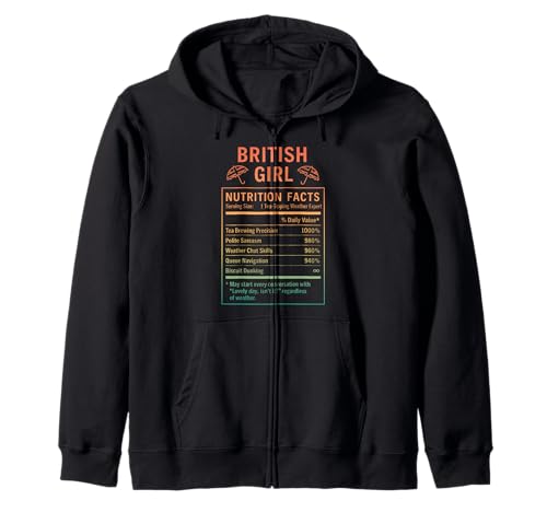 Lustiges Britisches Mädchen, stolze Frauen mit britischen Wurzeln Kapuzenjacke von British Humor Gifts for Women of the UK