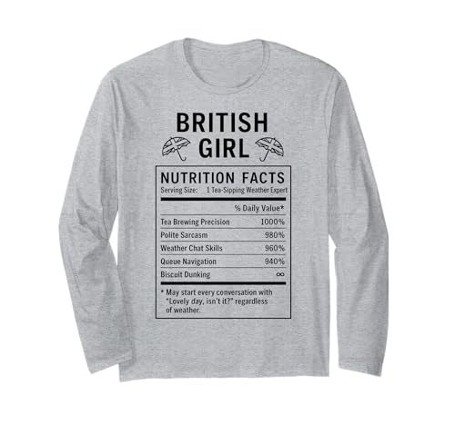 Lustiges Britisches Mädchen, stolze Frauen mit britischen Wurzeln Langarmshirt von British Humor Gifts for Women of the UK