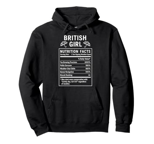 Lustiges Britisches Mädchen, stolze Frauen mit britischen Wurzeln Pullover Hoodie von British Humor Gifts for Women of the UK