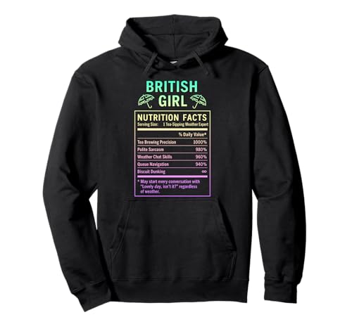 Lustiges Britisches Mädchen, stolze Frauen mit britischen Wurzeln Pullover Hoodie von British Humor Gifts for Women of the UK