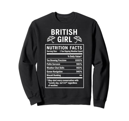 Lustiges Britisches Mädchen, stolze Frauen mit britischen Wurzeln Sweatshirt von British Humor Gifts for Women of the UK