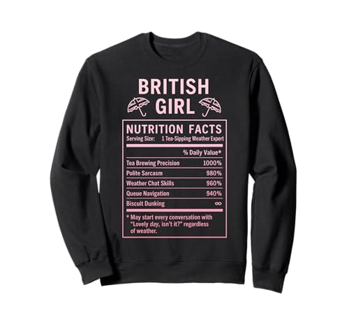 Lustiges Britisches Mädchen, stolze Frauen mit britischen Wurzeln Sweatshirt von British Humor Gifts for Women of the UK