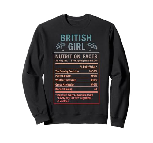 Lustiges Britisches Mädchen, stolze Frauen mit britischen Wurzeln Sweatshirt von British Humor Gifts for Women of the UK