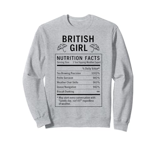 Lustiges Britisches Mädchen, stolze Frauen mit britischen Wurzeln Sweatshirt von British Humor Gifts for Women of the UK