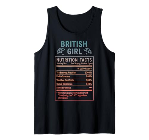 Lustiges Britisches Mädchen, stolze Frauen mit britischen Wurzeln Tank Top von British Humor Gifts for Women of the UK