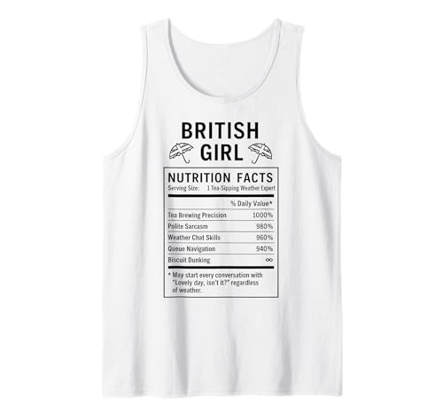 Lustiges Britisches Mädchen, stolze Frauen mit britischen Wurzeln Tank Top von British Humor Gifts for Women of the UK