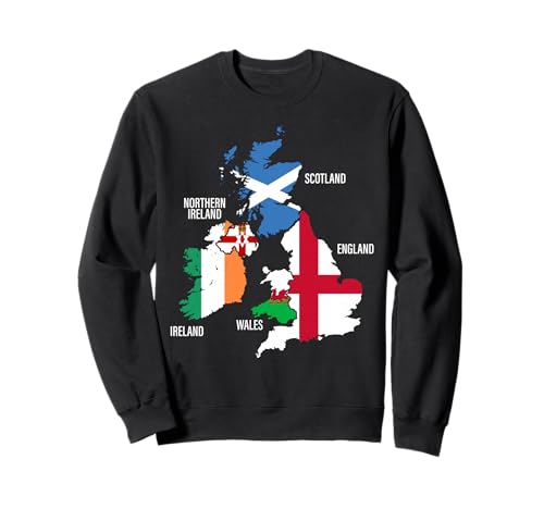 Britische Inseln Länder und Flaggen Karte für Männer und Frauen. Sweatshirt Britische Inseln Länder und Flaggen Karte für Männer und Frauen. Sweatshirt von British Isles Flag Products